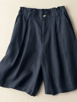 Solid Pocket Ruched Elastic Waist Casual Cotton Shorts -Zanzea Shop 208ddea5 480f 476c a60e 2f1b49b5f5ad