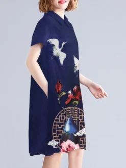 National Style Pattern Pocket Short Sleeve Midi Dress 13 National Style Pattern Pocket Short Sleeve Midi Dress -Zanzea Shop 20eb3583 6d75 4d9e 86cd b5f5d71d1b5c