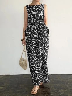 Sleeveless Round Neck Pocket Print Paisley Maxi Dress -Zanzea Shop 21b9d1f2 7f1f 4913 b7c7 476aac038355