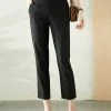 Solid Pocket Tailored Pants For Women