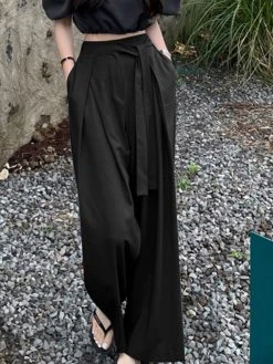 Solid Pocket Belt Wide Leg Pants For Women -Zanzea Shop 220435c8 ef81 4113 a86c 7872c54ec9f1