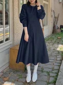 Solid Long Sleeve Casual A-line Denim Dress 12 Solid Long Sleeve Casual A-line Denim Dress -Zanzea Shop 223ee2cf ff3c 4db0 9ef1 cef296af63d6