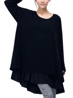 Casual Chiffon Patchwork Back Bow Double Layer Flared Blouse -Zanzea Shop 2421125b 5f23 40d4 89f8 3f1650c1a67a