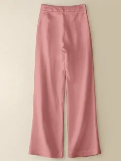 Women Solid Cotton Drawstring Waist Casual Straight Pants -Zanzea Shop 243c7f89 5a09 4618 adcf 1e0bdf51a741