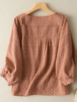 Lace Solid Long Sleeve Crew Neck Casual Blouse -Zanzea Shop 24956fe1 dd03 419d b9d7 28be2ba5f930