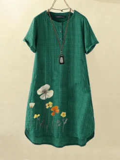 Flower Print High-low Hem Short Sleeve Dress -Zanzea Shop 24b04da6 9a8a 4d00 a45e 622c6e53d37d