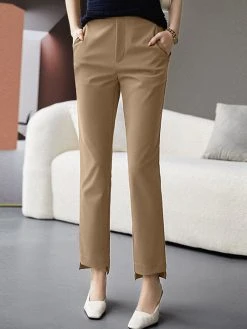 Women Solid Pocket High-low Hem Tailored Pants 14 Women Solid Pocket High-low Hem Tailored Pants -Zanzea Shop 26b6e8f7 7477 44e4 bcf9 c131f3397535