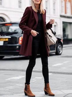 Solid Long Sleeve Buttton Lapel Midi Coat For Women -Zanzea Shop 2764bd3e 81c2 4250 ae6f 9df04cadd322