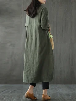 Solid Color O-neck Long Sleeves Asymmetrical Midi Hem Dress -Zanzea Shop 27f72d65 3c42 4bc9 9c5c dc4642f5dbb6