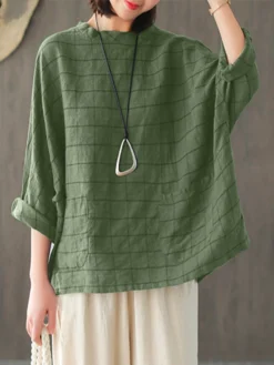 Vintage Plaid Long Sleeve Plus Size Baggy Blouse With Pockets -Zanzea Shop 27fe023d a1b4 4096 8220 3ba5b46ff3e9