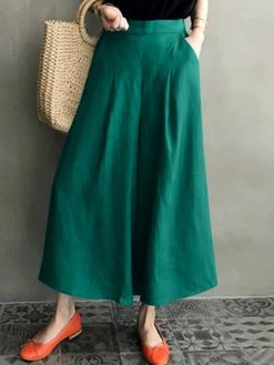 Solid Loose Pocket Elastic Waist Wide Leg Pants 15 Solid Loose Pocket Elastic Waist Wide Leg Pants -Zanzea Shop 28ee97d2 588e 491c b579 977724a0672b