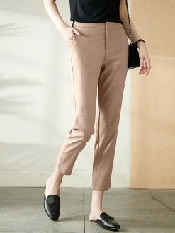 Solid Pocket Tailored Pants For Women -Zanzea Shop 29bde884 359c 4064 a7fc c9d4063d9052