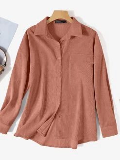 Solid Corduroy Long Sleeve Lapel Shirt For Women 5 Solid Corduroy Long Sleeve Lapel Shirt For Women -Zanzea Shop 2a6a9411 18a0 440f b45e a44b97ea6fc2