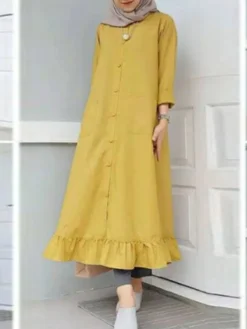 Women Ethnic Solid Color Button Ruffled Hem Pocket Casual Dress 12 Women Ethnic Solid Color Button Ruffled Hem Pocket Casual Dress -Zanzea Shop 2bf5a77a 4e1c 410a b857 143393bf3b24