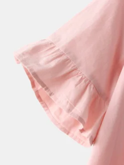 Solid Color Ruffle Sleeve Plus Size Casual Blouse -Zanzea Shop 2d1aaf51 aa7f 4dfe b2f3 91a1a00e13db