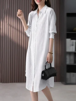 Stripe Pattern Slit Hem Lapel Long Sleeve Shirt Dress 11 Stripe Pattern Slit Hem Lapel Long Sleeve Shirt Dress -Zanzea Shop 2d6682a2 5b70 49bf b318 6eb7cdf8be7f