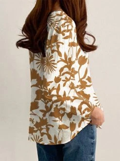 Women Floral Plant Print Crew Neck Long Sleeve Blouse 11 Women Floral Plant Print Crew Neck Long Sleeve Blouse -Zanzea Shop 2e3d8135 c3e6 4a7f b134 52aaa73e0d84