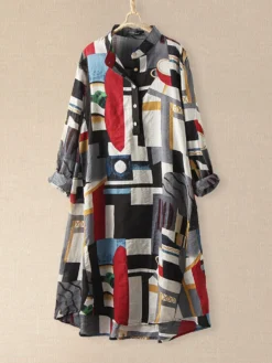 Plaid Loose Stand Collar Long Sleeve Casual Print Dress For Women 11 Plaid Loose Stand Collar Long Sleeve Casual Print Dress For Women -Zanzea Shop 2e90eedc 3fdf 4926 a424 d459c2d50ece