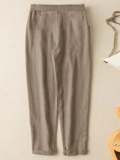 Solid Pocket Elastic Waist Casual Harem Pants For Women -Zanzea Shop 2ea517d6 a064 457a a76a b8724a8a0d46