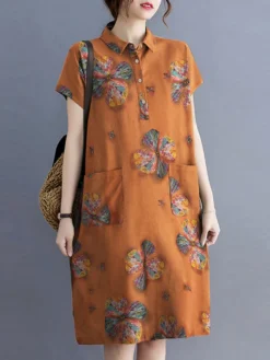 Flower Print Button Pocket Casual Cotton Midi Dress 12 Flower Print Button Pocket Casual Cotton Midi Dress -Zanzea Shop 2f43c495 79ac 4d90 89d9 abe3b06df41d