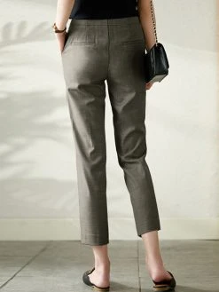 Solid Pocket Tailored Pants For Women -Zanzea Shop 2feb0c50 69a2 4724 abbc 2f8e9e03eec5