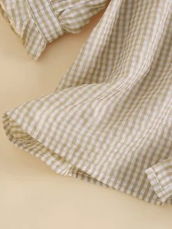 Women Plaid Seersucker Button Front Casual 3/4 Sleeve Shirt -Zanzea Shop 3038e97a 4e42 4f57 8dec 9b87f1f9255b