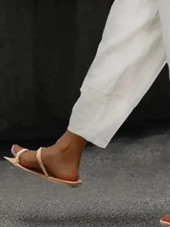 Women Solid Side Split Button Cuff Cotton Cropped Pants 11 Women Solid Side Split Button Cuff Cotton Cropped Pants -Zanzea Shop 30d75134 a2a0 4b7f 804e 748c349177e9