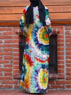 Colorful Calico Print Long Sleeve Dress With Pocket Women -Zanzea Shop 314fd7bd 2003 40aa 968e 9818d992f43a