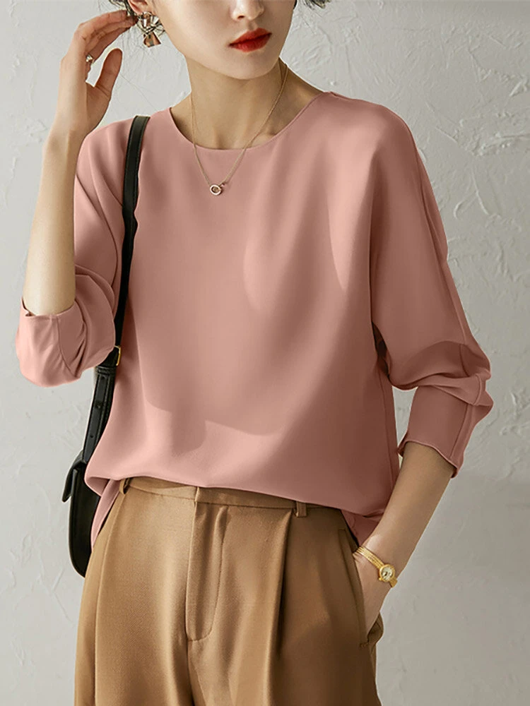 Solid Raglan Sleeve Crew Neck T-shirt For Women 7 Solid Raglan Sleeve Crew Neck T-shirt For Women - Image 7