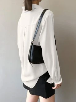 Solid Button Front Lapel Long Sleeve Shirt -Zanzea Shop 33222ab1 44ef 4cc3 91c2 0db3cc3d608b