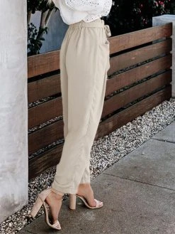 Solid Pocket Elastic Waist Carrot Pants With Belt -Zanzea Shop 33dc219f ad52 47e2 baf6 b41ebd898fce