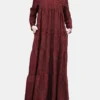 Floral Print Pocket Long Sleeve Casual Maxi Dress For Women