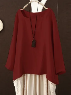 Solid Color Crew Neck Long Sleeve Plus Size Blouse 10 Solid Color Crew Neck Long Sleeve Plus Size Blouse -Zanzea Shop 353f64ad 33c4 4ddf 86cb b3a5fa9473a5