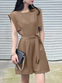 Solid Pocket Sleeveless Crew Neck Romper With Belt 22 Solid Pocket Sleeveless Crew Neck Romper With Belt -Zanzea Shop 355889f3 0fcb 4783 bd73 0b48302de8b5