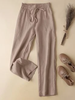 Solid Drawstring Waist Pocket Straight Leg Casual Pants 8 Solid Drawstring Waist Pocket Straight Leg Casual Pants -Zanzea Shop 3597dffe bcd1 489f b0e6 fdc6929aab8b