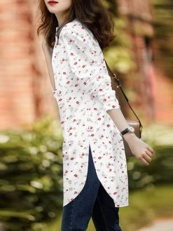 Allover Floral Print Stand Collar Long Sleeve Casual Blouse -Zanzea Shop 375c3adb cd9c 4367 8dc4 bb4c41bcb562