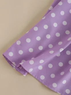 Dot Print Ruffle Sleeve Button Front Lapel Dress -Zanzea Shop 37ebeab0 18bf 466a 8a96 619ebe2afa15