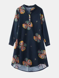 Calico Print Stand Collar Long Sleeve Plus Size Button Dress For Women 13 Calico Print Stand Collar Long Sleeve Plus Size Button Dress For Women -Zanzea Shop 381dff3a 3ed3 4228 92a9 53091a878f6c