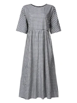 Casual Plaid Print Crewneck Short Sleeve Plus Size Dress 13 Casual Plaid Print Crewneck Short Sleeve Plus Size Dress -Zanzea Shop 38fcf768 1bb1 4231 9461 4a0a4fa2ab0e