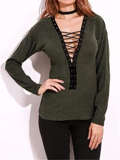 Criss-Cross Long Sleeve V-neck Blouses 14 Criss-Cross Long Sleeve V-neck Blouses -Zanzea Shop 395444b5 b7bf 4868 94f1 a8a90cbe1565