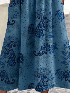 Women Ethnic Paisley Polka Dot Print Crew Neck Dress -Zanzea Shop 3ad6fce6 3921 4673 b9a6 94fdf320d064