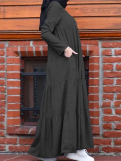 Casual Solid Color Loose Plus Size Maxi Dress With Pockets -Zanzea Shop 3bdf3771 edc8 4e26 ba6a bb538c89371c