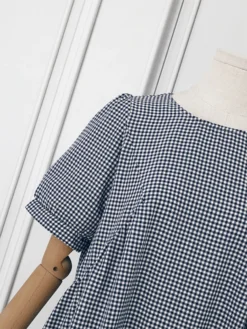 Women Gingham Plaid Crew Neck Casual Short Sleeve Dress -Zanzea Shop 3c528a5e 8ab8 492c 8a84 63174ff7a9eb