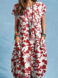 Plants Print Pocket Short Sleeve Crew Neck Casual Dress 12 Plants Print Pocket Short Sleeve Crew Neck Casual Dress -Zanzea Shop 3c5c3a0e 5ff5 4598 8927 f29e3ef555ab