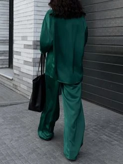 Solid Satin Long Sleeve Pocket Wide Leg Two Pieces Suit 11 Solid Satin Long Sleeve Pocket Wide Leg Two Pieces Suit -Zanzea Shop 3e205419 d9d7 4c98 8455 7ed21a245556