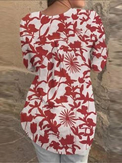 Random Allover Leaves Print Button Front 3/4 Sleeve Blouse 23 Random Allover Leaves Print Button Front 3/4 Sleeve Blouse -Zanzea Shop 3e2d87ea 487d 4773 bfb6 5dbcb49bb93c