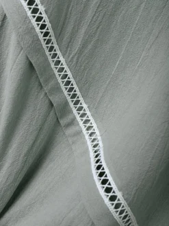 Women Plain Hollow Out Texture V-Neck Cotton Wrap Hem Dress -Zanzea Shop 3ee1f641 5f72 484d be87 f86a4fd984c3