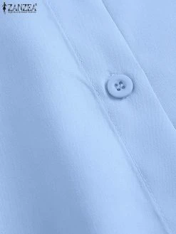 Solid Long Sleeve Lapel Button Front Long Shirt -Zanzea Shop 3eed32d8 8cfa 48ff 924f e2f38ace852b