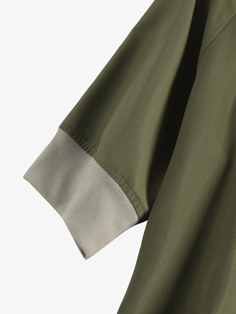 Women Contrast Patchwork Crew Neck Knit Raglan Sleeve T-Shirt 6 Women Contrast Patchwork Crew Neck Knit Raglan Sleeve T-Shirt - Image 6