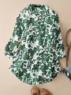 Allover Plants Print Pocket 3/4 Sleeve Stand Collar Blouse 8 Allover Plants Print Pocket 3/4 Sleeve Stand Collar Blouse -Zanzea Shop 3f26667c 35e2 4076 b0cc 8687d3c08966